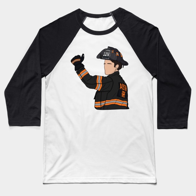T.K. Strand - 911 Lone Star Baseball T-Shirt by hereidrawagain